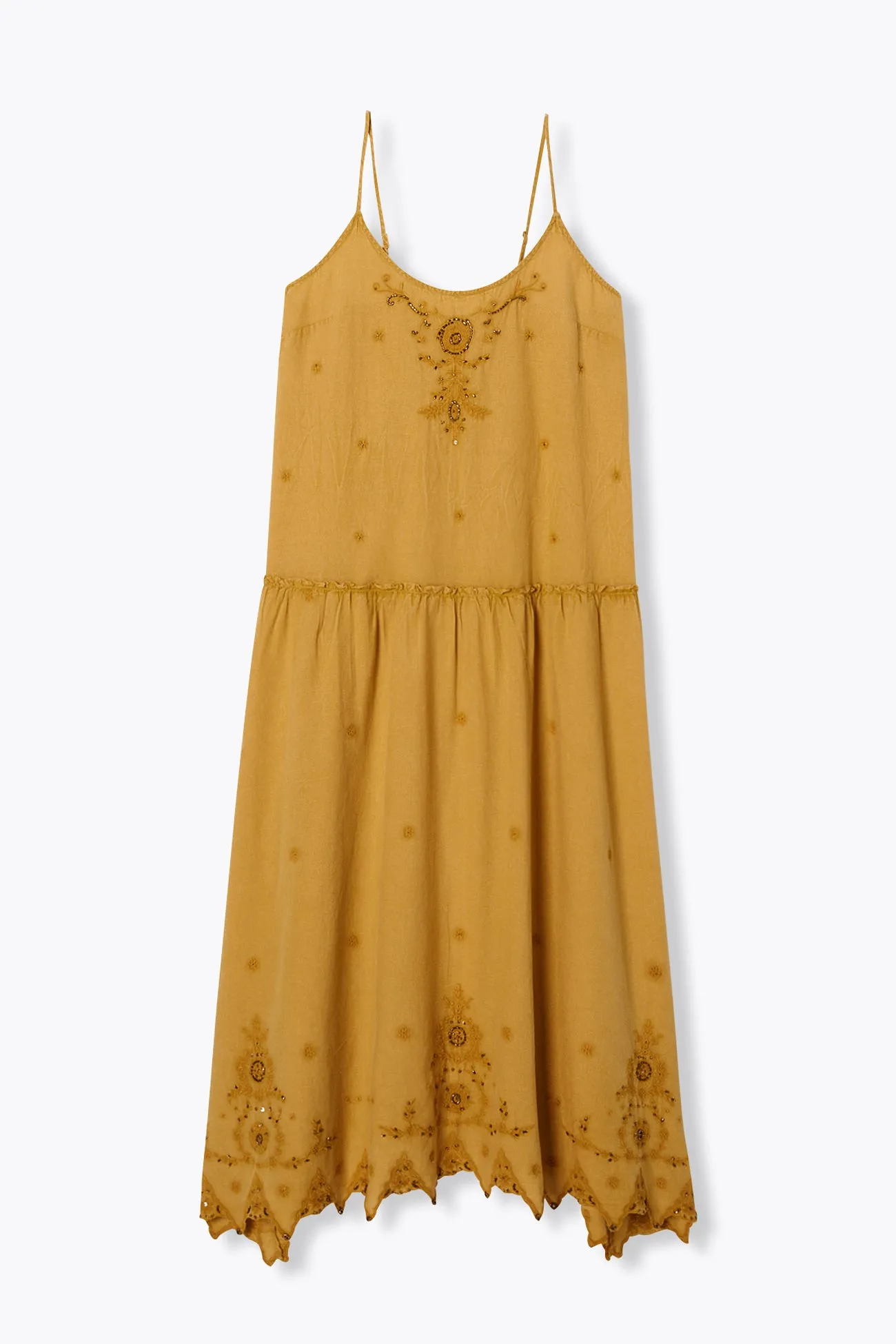 Robe à bretelles perlée