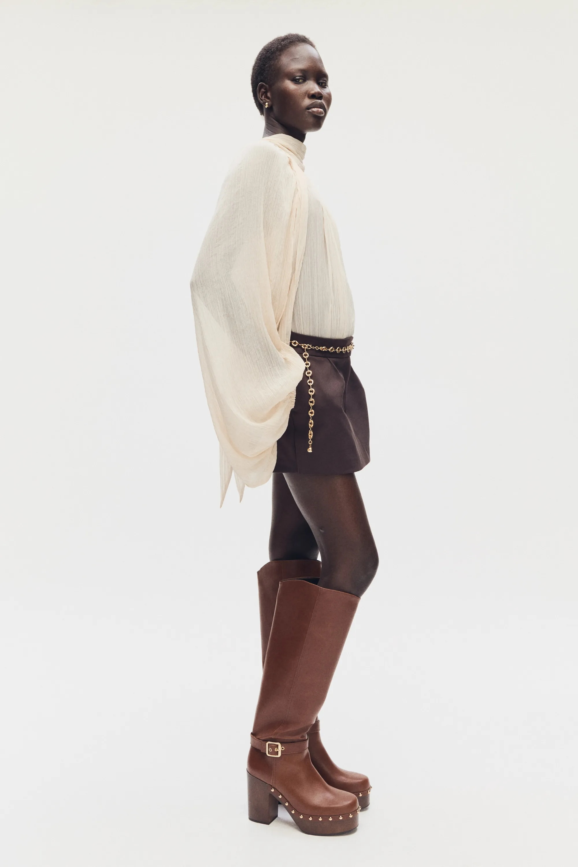 Bottes de hauteur genou - Marron