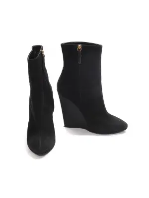 Bottes en veau velours noir et poulain noir Px boutique 800€ Taille 40 — photo 4