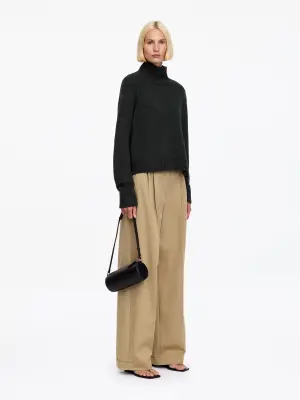 Pull en laine à col roulé - Gris foncé — photo 2