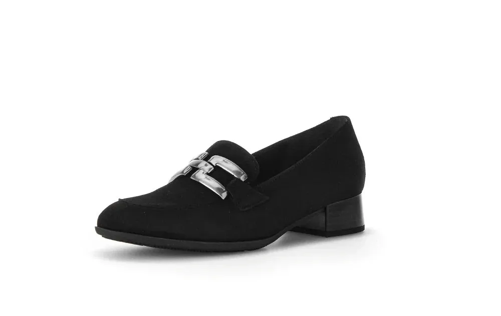 Mocassins Gabor 35.282.17 Noirs - Daim Lacets Grande Pointure Femme