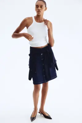 Jupe en denim - Bleu denim foncé — photo 3