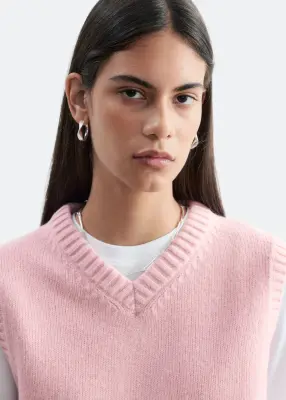 Débardeur en maille de laine et de coton - Rose — photo 1