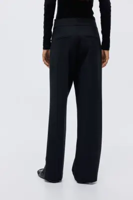 Pantalon en laine mélangée - Gris foncé — photo 1