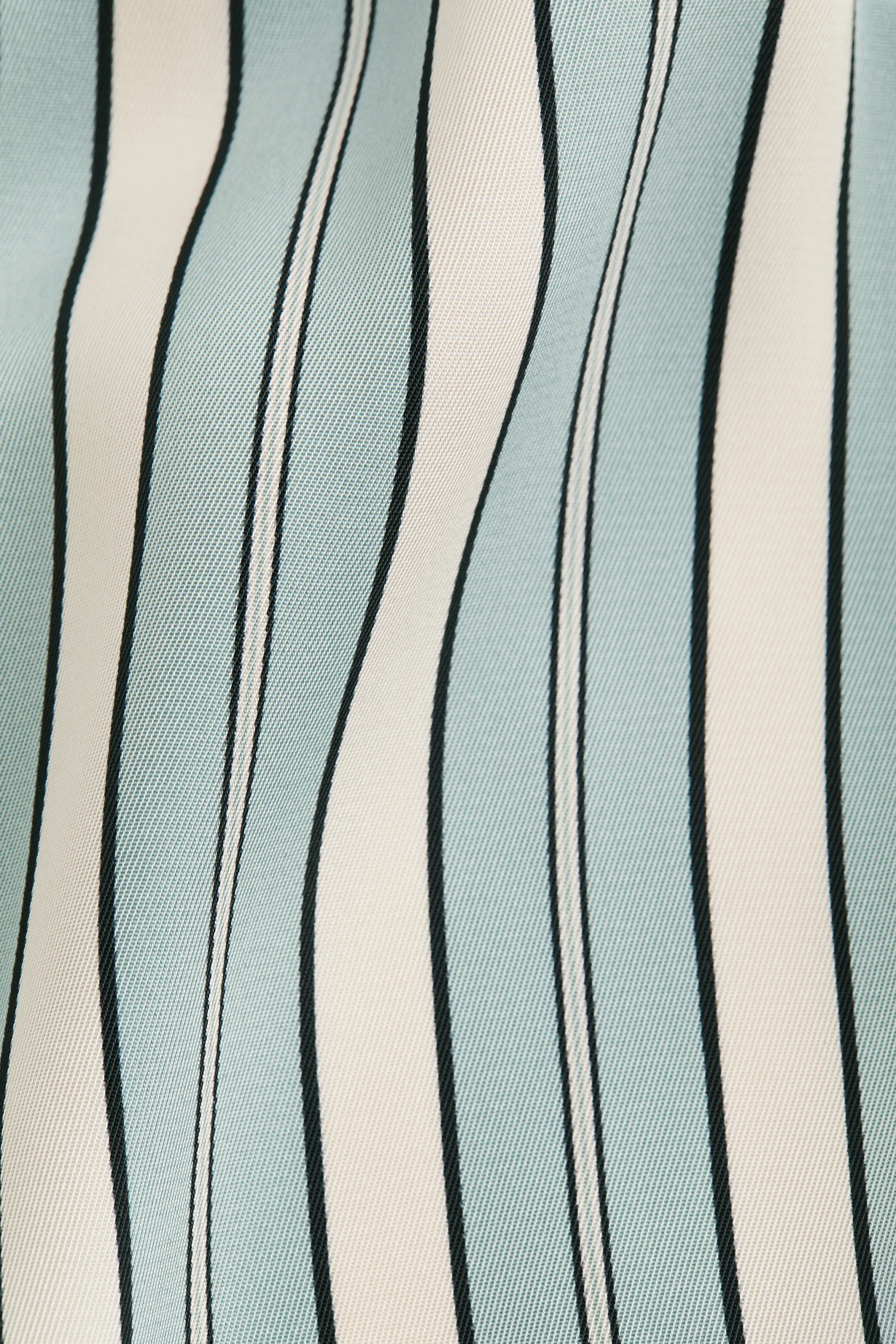 Short en twill avec cordon de serrage - Turquoise clair/rayé