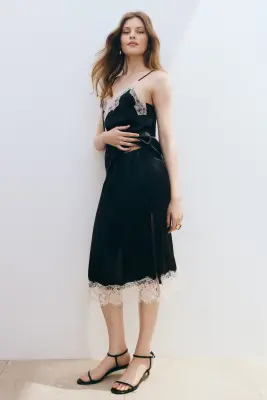 Jupe avec dentelle - Noir — photo 1