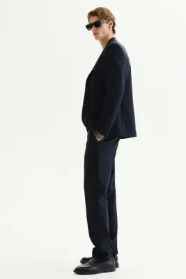 Veste Slim Fit en laine mélangée - Bleu marine — photo 4