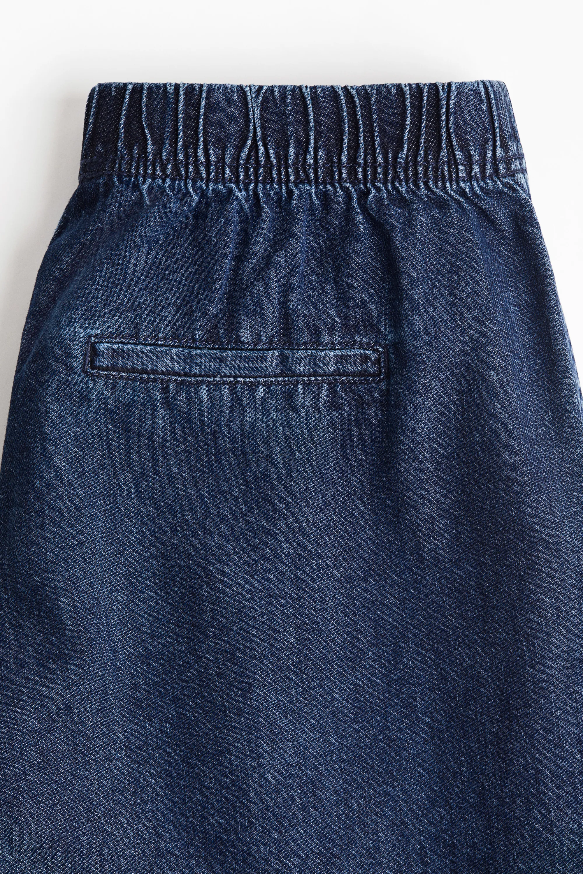 Short en denim avec taille élastique - Bleu denim foncé
