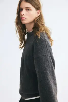 Pull - Gris foncé chiné — photo 2