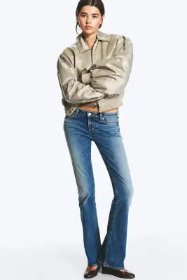 VESTE BOMBER EN NYLON AMPLE YULIA B - Vert kaki clair — photo 2