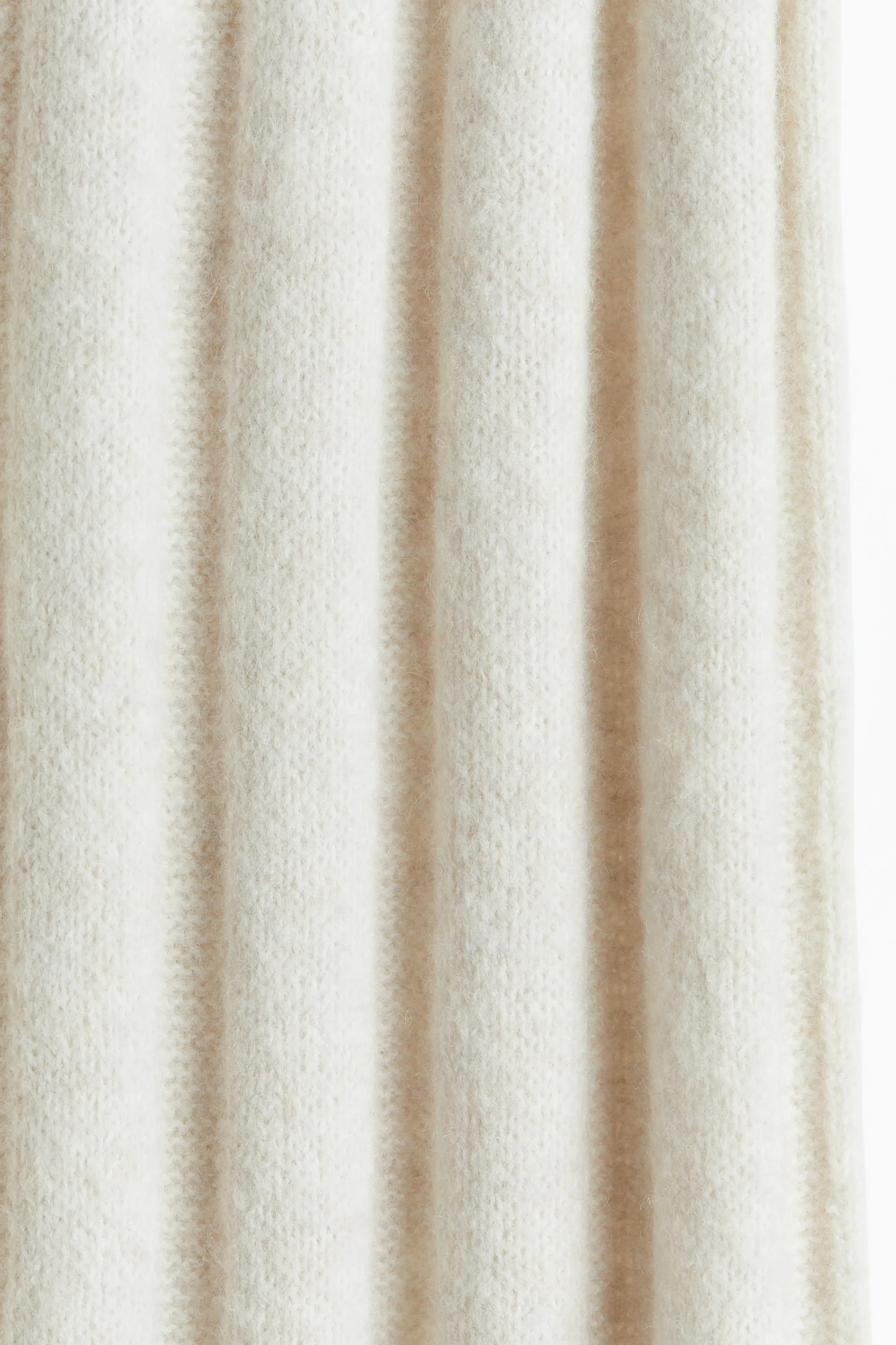 Pantalon en maille côtelée de laine mélangée - Crème