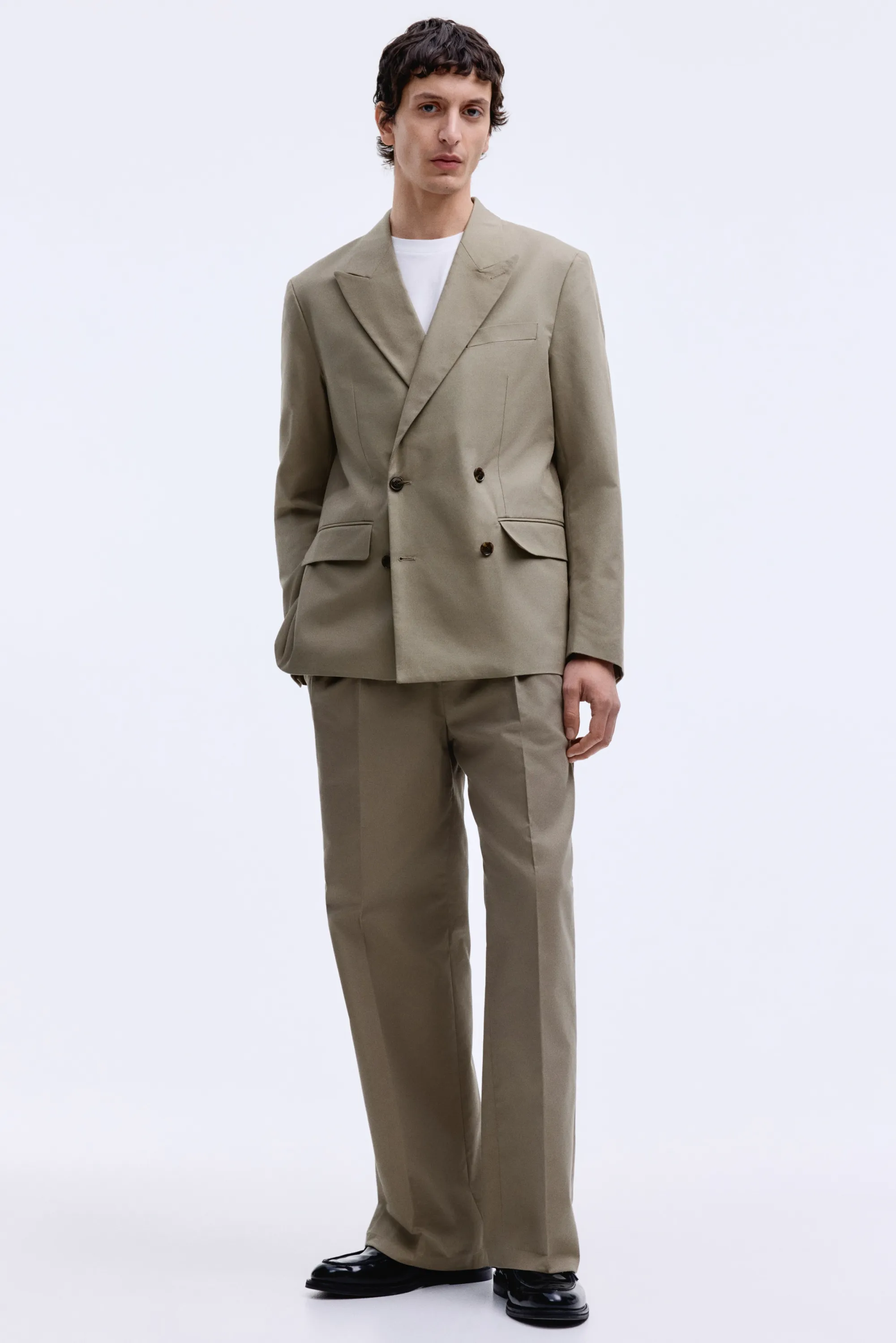 Veste Relaxed Fit à fermeture croisée - Beige foncé