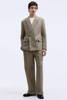 Veste Relaxed Fit à fermeture croisée - Beige foncé — photo 1