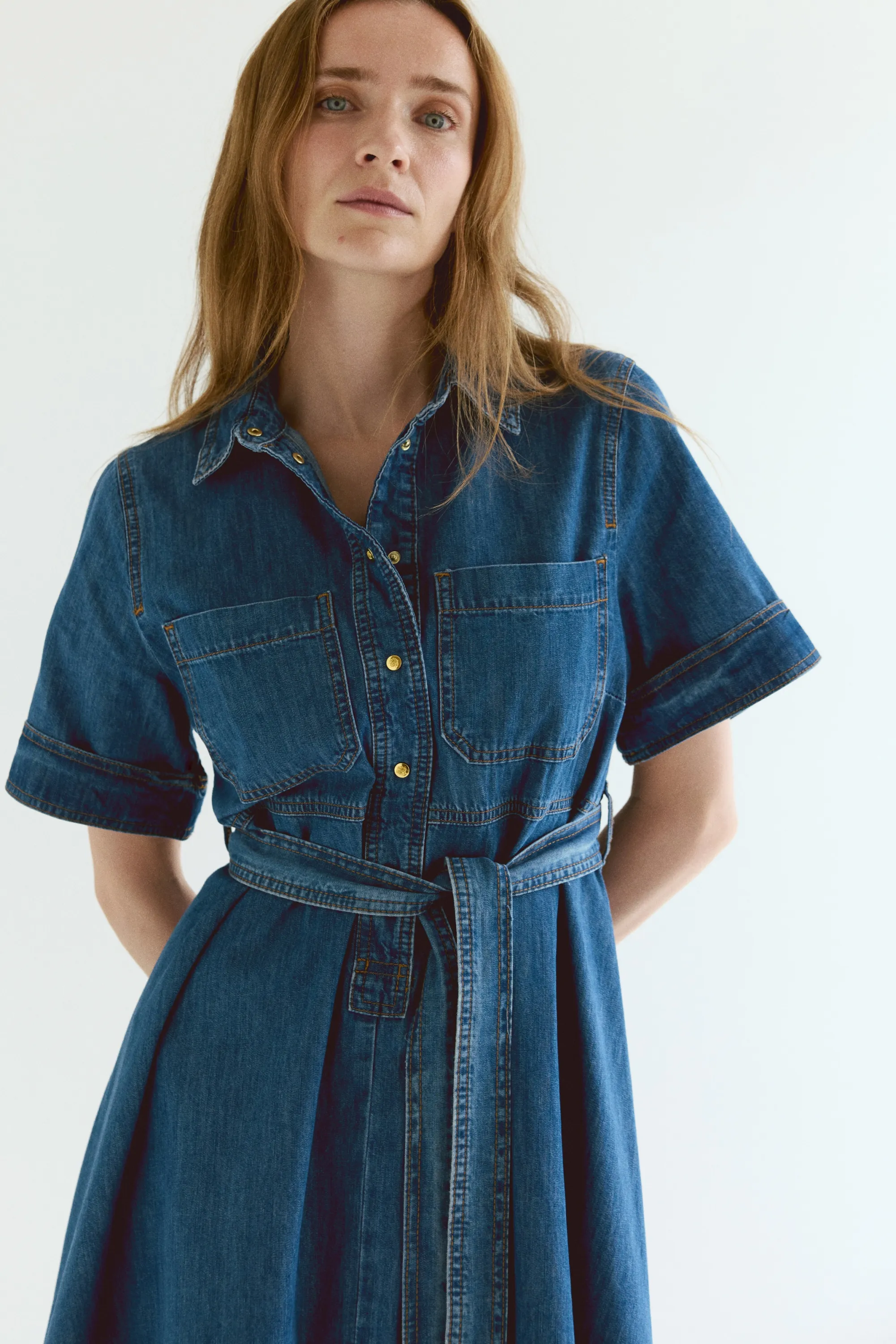 MAMA Robe Before & After en denim - Bleu denim