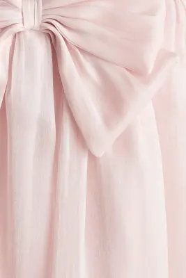 Robe en organza avec nœud - Rose clair — photo 3