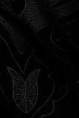 Top en velours brodé - Noir — photo 2