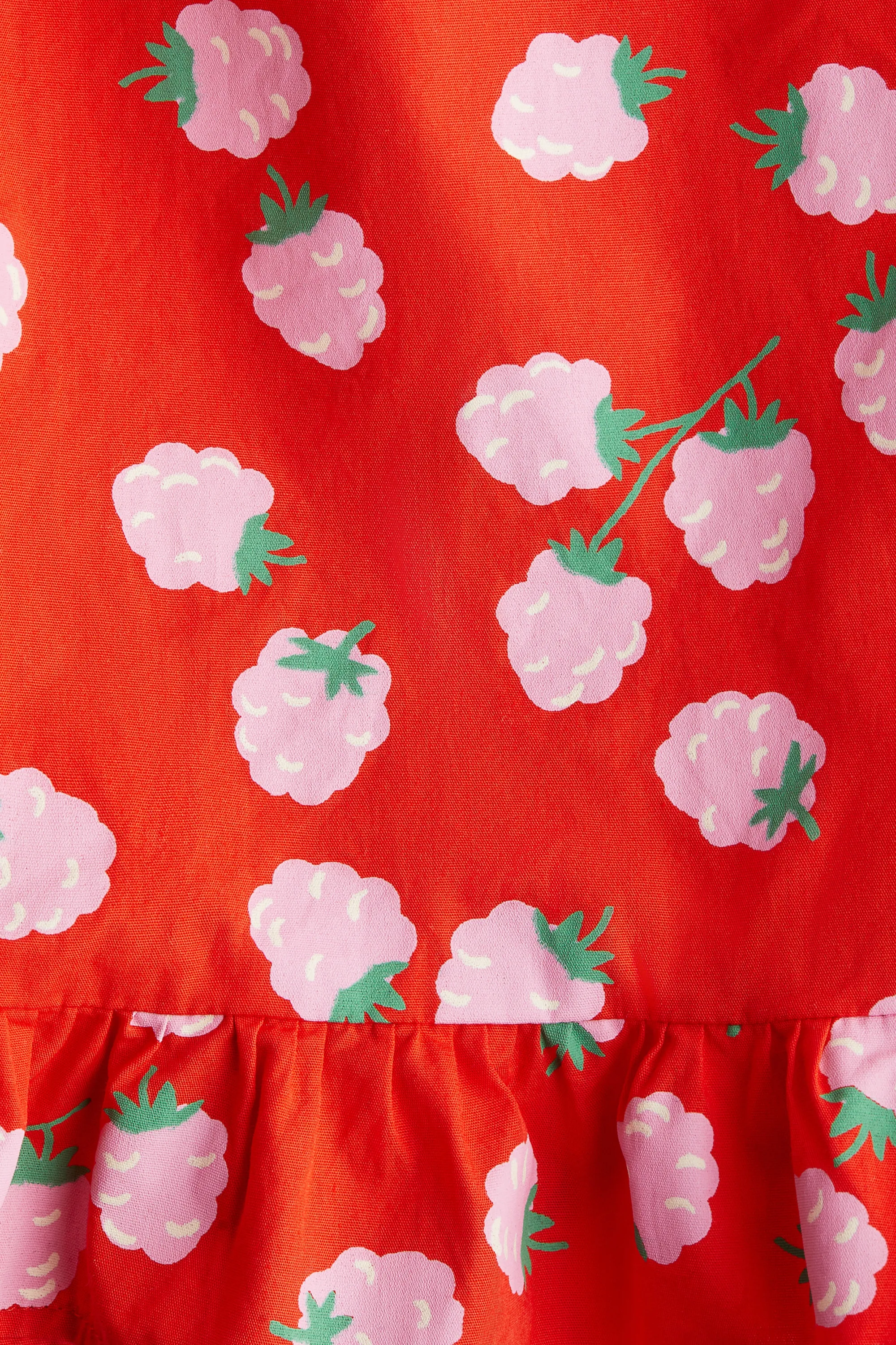 Robe en coton - Rouge vif/framboises