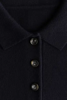 Robe polo en maille - Bleu marine — photo 3