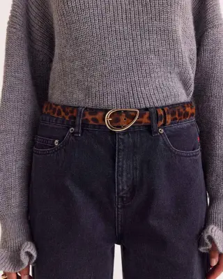 Ceinture Basma pony léopard fauve