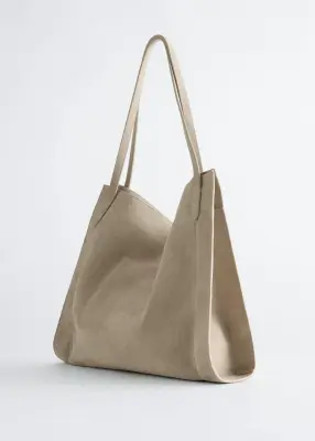 Sac cabas ouvert légèrement drapé - Beige — photo 2
