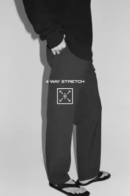 Pantalon cargo Four-way Stretch Regular Fit - Bleu marine — photo 5