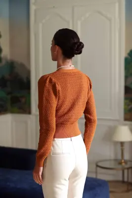 Clary Knit Cardigan - Golden brown — photo 5