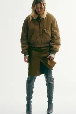 Collared bomber jacket - Vert kaki — photo 2