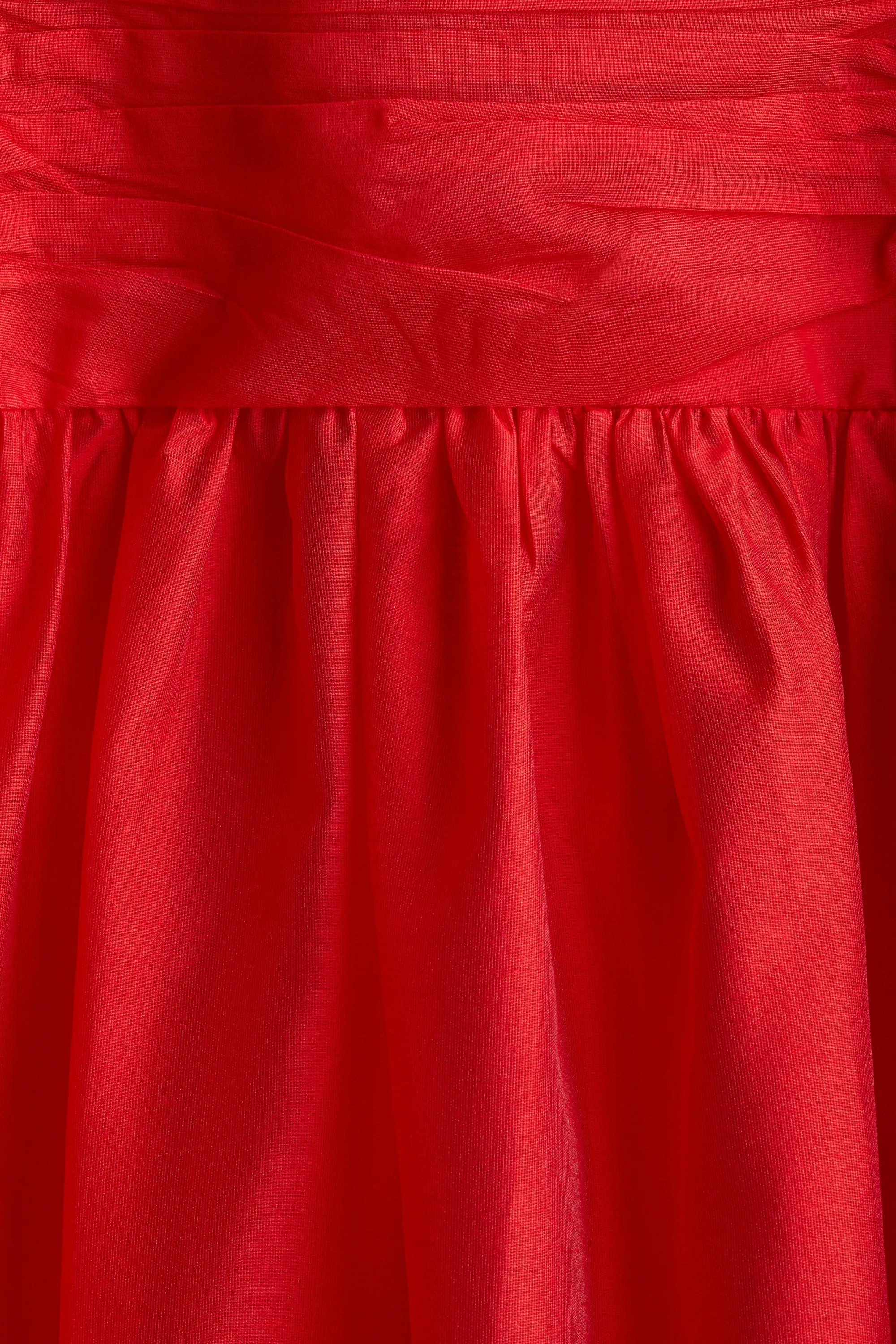 Robe avec corsage plissé - Rouge