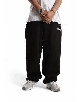 Fleece Sweat Pant STW Brodé Black White