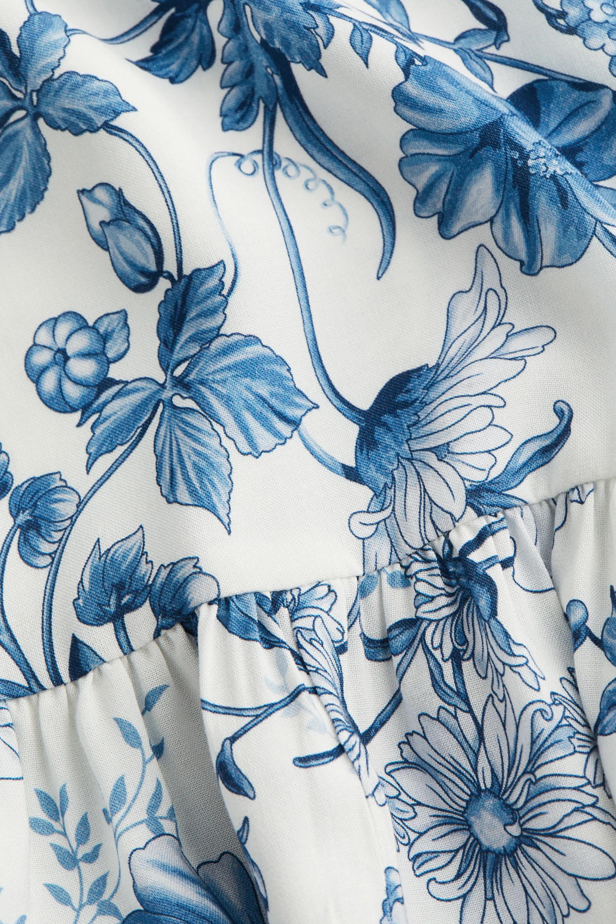 Robe en viscose à motif - Blanc/bleu/fleuri