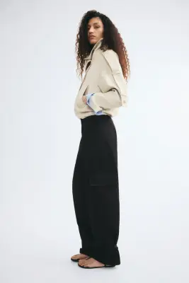 Pantalon barrel cargo - Noir — photo 2