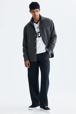 Chemise Oxford Regular Fit - Gris foncé — photo 1
