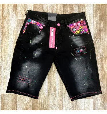 Short jean Zoom Flight noir rose — photo 2