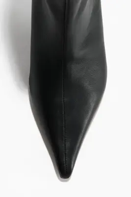 Heeled leather boots - Noir — photo 2