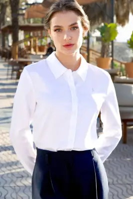 Alia Button Down Blouse - White — photo 1