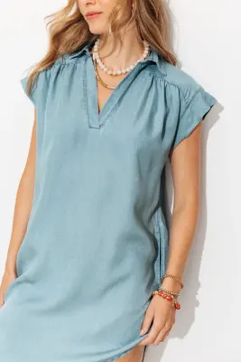 Robe courte en lyocell Femme — photo 5