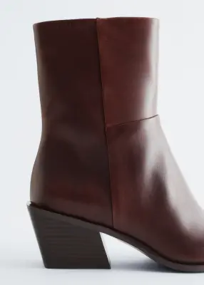 Bottes de cowboy élégantes en cuir - Marron Clair — photo 3