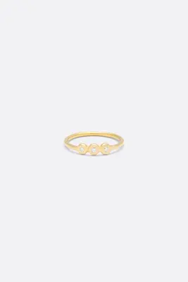 BAGUE PRINCESSE TROIS DIAMANTS - Or jaune 18 carats — photo 1