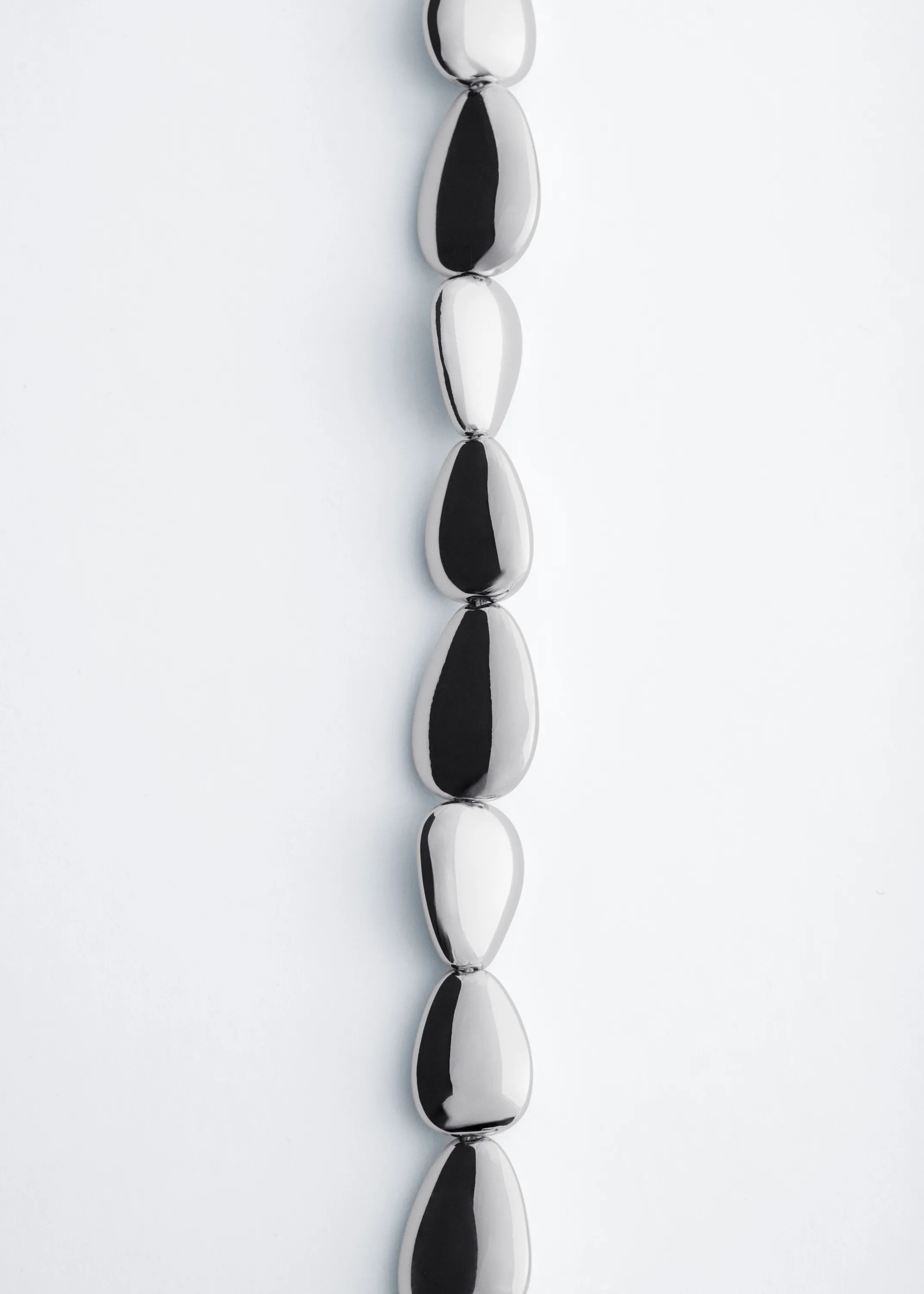 Collier à perles fantaisie arrondies - Argenté