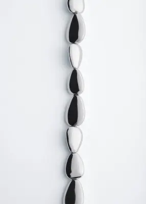 Collier à perles fantaisie arrondies - Argenté — photo 1