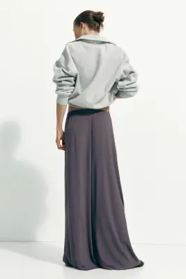 Pantalon à cordon en jersey - Violet ancien — photo 3