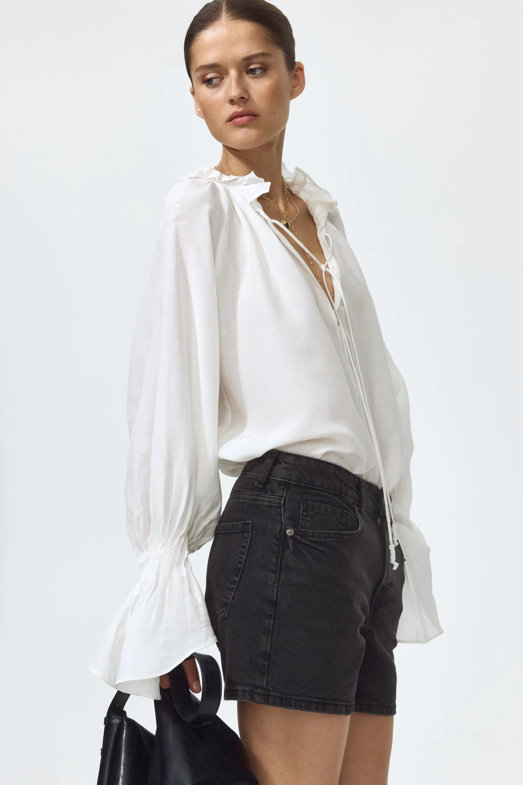 Short en denim - Noir délavé