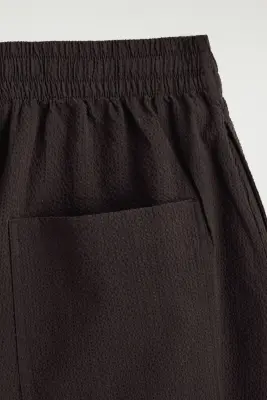 JUPE-CULOTTE EN CRÊPE - BRUN — photo 5