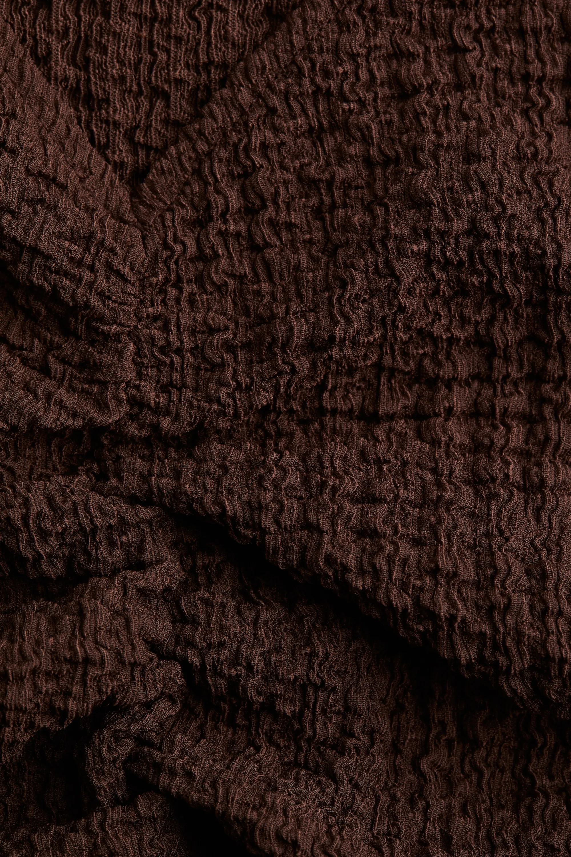 Top texturé à effet drapé - Marron foncé
