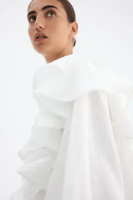 Robe tunique en lin mélangé - Blanc — photo 2