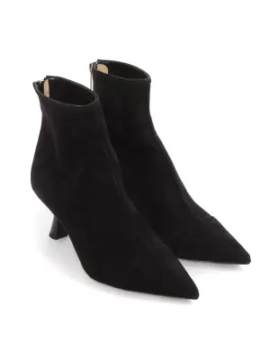 Bottines en suède noir talon virgule et bout pointu  Prix boutique 900€ Taille 35 — photo 3