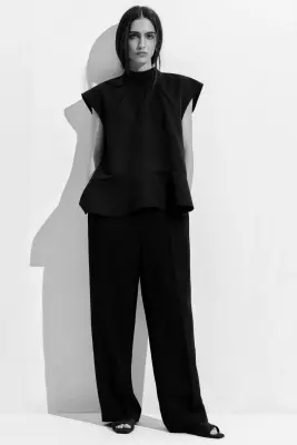PANTALON DE TAILLEUR DROIT EN LIN MÉLANGÉ - NOIR — photo 4