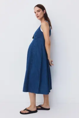 MAMA Robe midi en denim - Bleu denim — photo 3