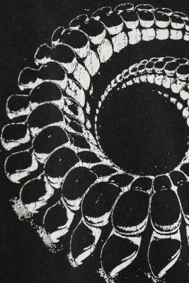 T-shirt graphique oversize manches longues - Noir - Spirale — photo 4