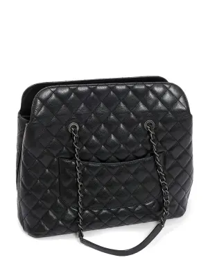 Sac large cabas Grand Shopping en cuir caviar matelassé noir Prix boutique 5400€ — photo 4